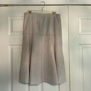 ANTONIO MELANI Soft Cream Suede A-Line Skirt